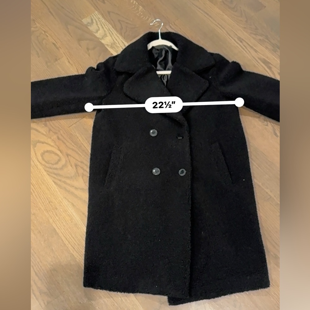 Ralph Lauren faux fur black coat. Women’s Sherpa jacket large L small lining fix - Picture 10 of 11